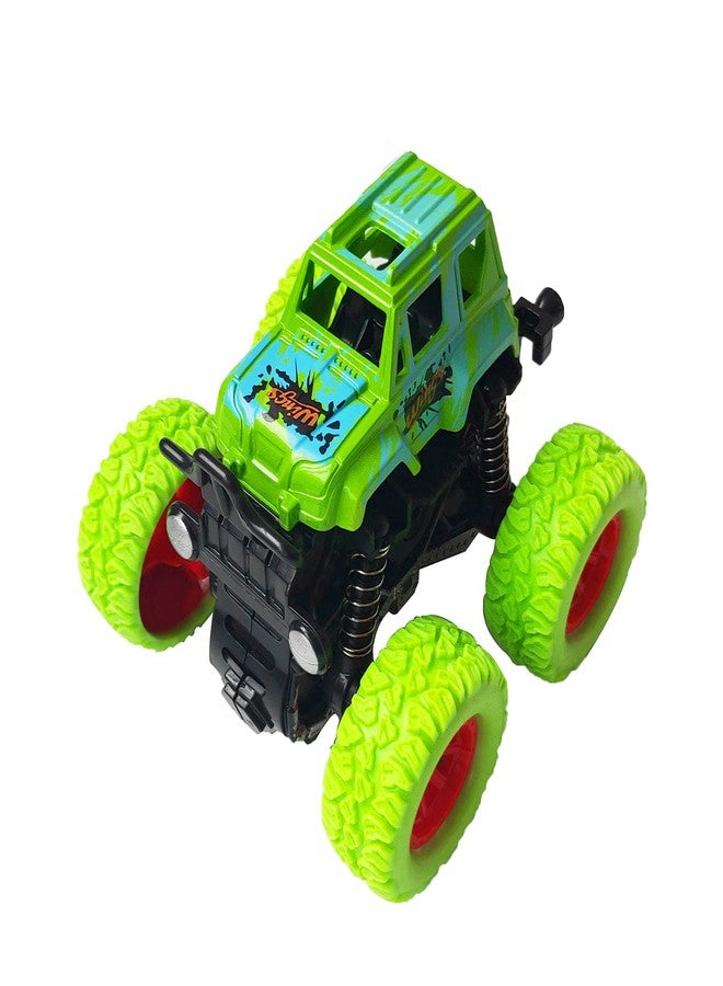 PULSBERY 4WD Monster Truck Toy, Pull Back and Go Rock 360 Degree Crawler 4 Wheels Drive Double Friction Powered Monster Vehicles/Mini Truck for Kids, Best Gift for Kids (Green) - Image 2